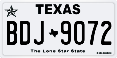 TX license plate BDJ9072