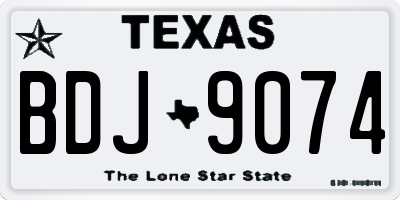 TX license plate BDJ9074