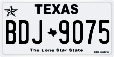 TX license plate BDJ9075