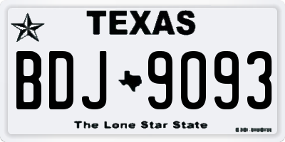 TX license plate BDJ9093
