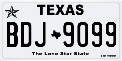 TX license plate BDJ9099