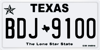 TX license plate BDJ9100