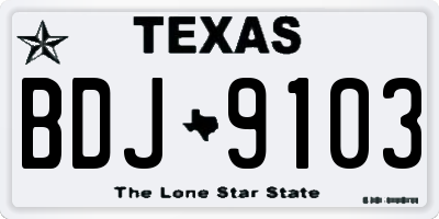 TX license plate BDJ9103