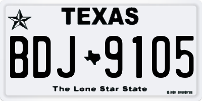 TX license plate BDJ9105