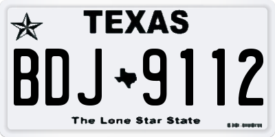 TX license plate BDJ9112