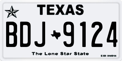 TX license plate BDJ9124