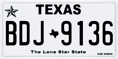 TX license plate BDJ9136