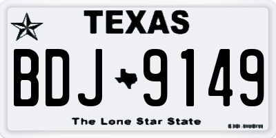 TX license plate BDJ9149