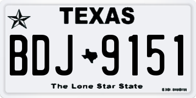 TX license plate BDJ9151
