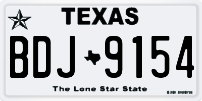 TX license plate BDJ9154