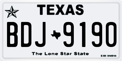 TX license plate BDJ9190