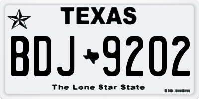 TX license plate BDJ9202