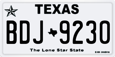 TX license plate BDJ9230