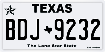 TX license plate BDJ9232