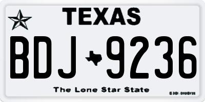 TX license plate BDJ9236