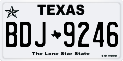TX license plate BDJ9246