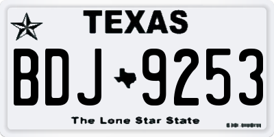 TX license plate BDJ9253