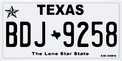 TX license plate BDJ9258