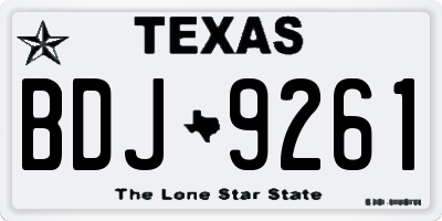 TX license plate BDJ9261