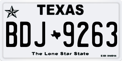 TX license plate BDJ9263