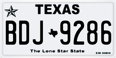 TX license plate BDJ9286