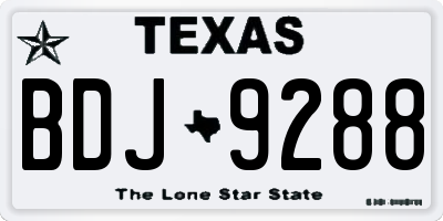 TX license plate BDJ9288