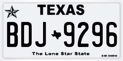 TX license plate BDJ9296