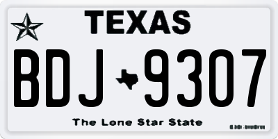 TX license plate BDJ9307