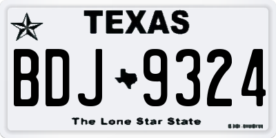 TX license plate BDJ9324