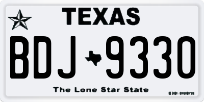 TX license plate BDJ9330