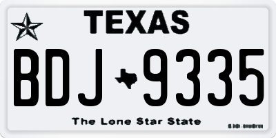 TX license plate BDJ9335