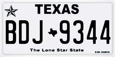 TX license plate BDJ9344