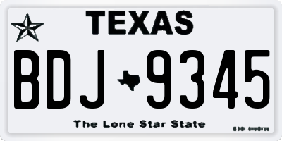 TX license plate BDJ9345