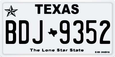 TX license plate BDJ9352