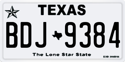 TX license plate BDJ9384
