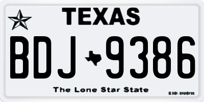 TX license plate BDJ9386