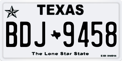 TX license plate BDJ9458