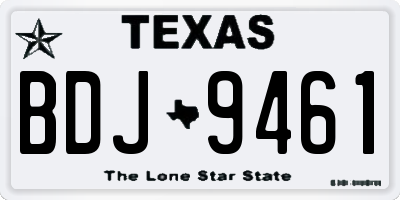 TX license plate BDJ9461