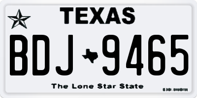 TX license plate BDJ9465