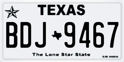 TX license plate BDJ9467