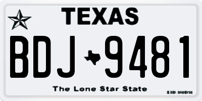 TX license plate BDJ9481