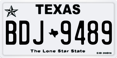 TX license plate BDJ9489