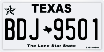 TX license plate BDJ9501