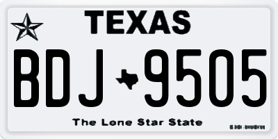 TX license plate BDJ9505