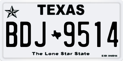 TX license plate BDJ9514