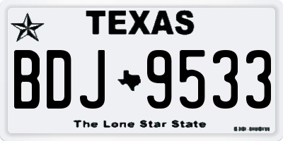 TX license plate BDJ9533