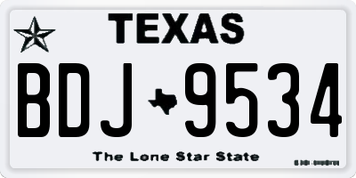 TX license plate BDJ9534