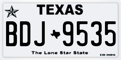 TX license plate BDJ9535