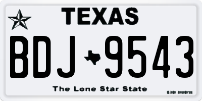 TX license plate BDJ9543