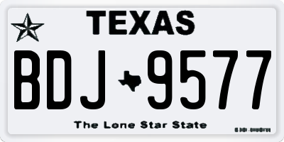TX license plate BDJ9577